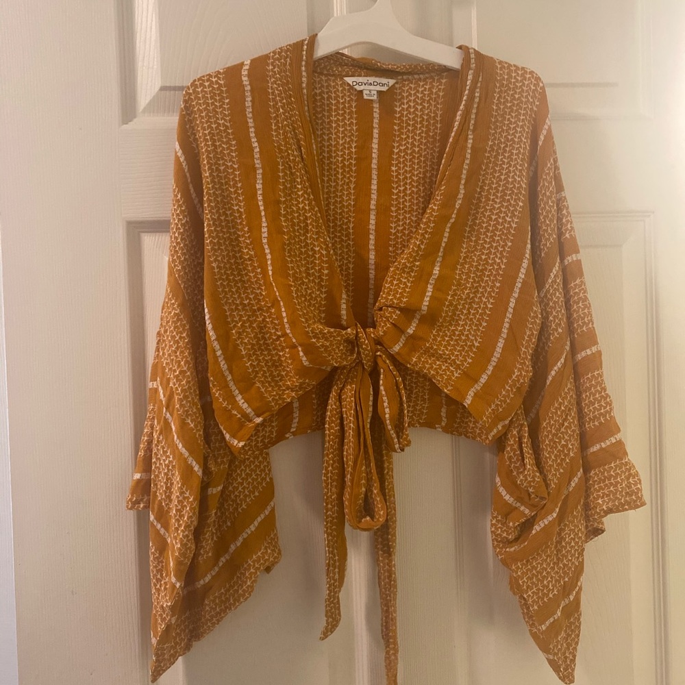 Bell sleeve wrap top